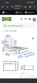 Letto singolo Ikea  con testiera