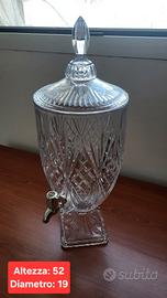 Dispenser in cristallo per bevande con runinetto