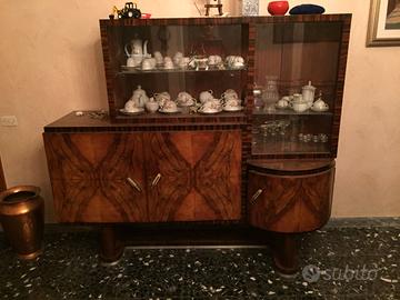 Vetrinetta vintage anni 40 in radica di noce
