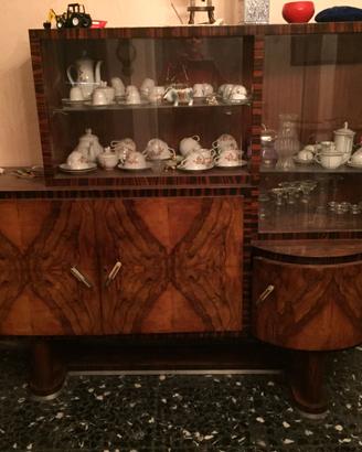 Vetrinetta vintage anni 40 in radica di noce