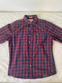 Camicia scozzese bordeaux e blu Abercrombie & Fitc