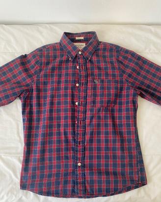 Camicia scozzese bordeaux e blu Abercrombie & Fitc