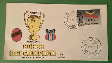 MILAN COPPA CAMPIONI BUSTA UFF.  BARCELLONA 1989.