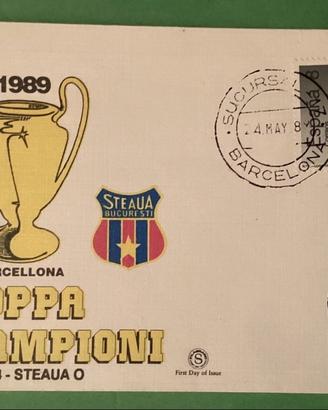 MILAN COPPA CAMPIONI BUSTA UFF.  BARCELLONA 1989.