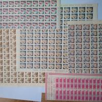 Lotto fogli interi francobolli castelli e pacchi