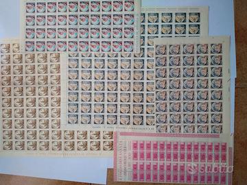 Lotto fogli interi francobolli castelli e pacchi