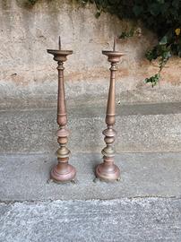 Candelieri antichi da altare del fine 600
