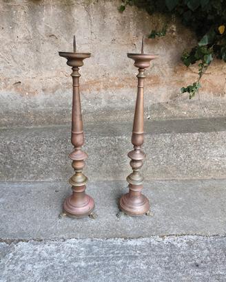 Candelieri antichi da altare del fine 600