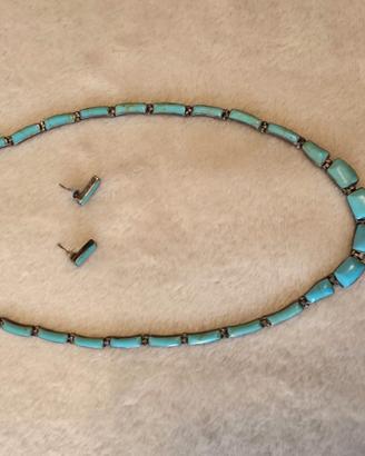 Parure Vintage in Argento 925 e Turchese: Collana 