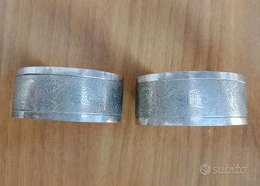 2 anelli per tovaglioli in argento Mater Magistra