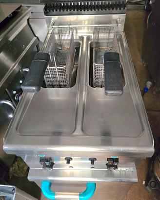 Friggitrice Gas due vasche 8+8 cucina ristorante 