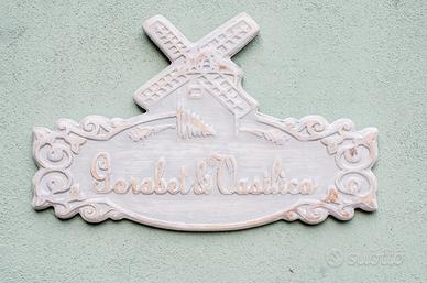 Bassorilievo Legno. Mulino a vento. Nome Cognome