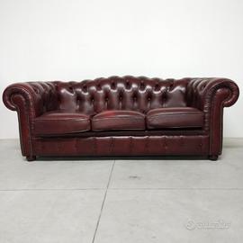 Divano 3 posti chesterfield club vintage originale