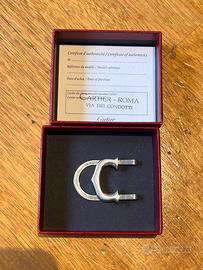 Fermasoldi C de Cartier in acciaio e argento