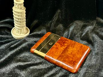 Portasigarette Vintage KELERMES in Radica e Ottone