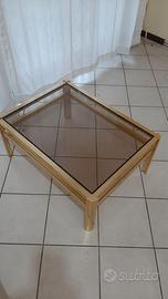 Tavolino salotto ottone cristallo