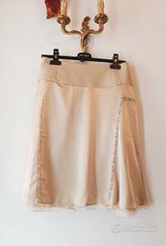 Gonna Sisley in satin beige. Tg. M/44 IT . Nuova