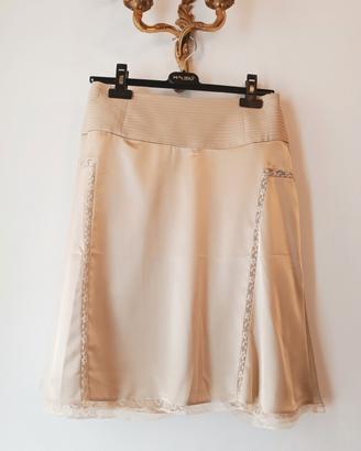 Gonna Sisley in satin beige. Tg. M/44 IT . Nuova