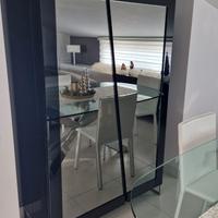 Credenza a specchio/ vetrinetta  nero lucido