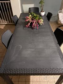 Tavolo da giardino e 2 sedie