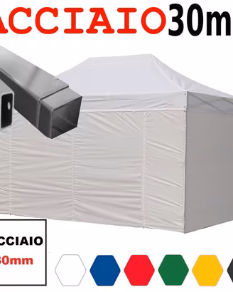 Gazebo pieghevole 3x4,5 bianco impermeabile eventi