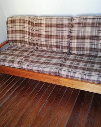 Divano 3 posti rustico legno massello 