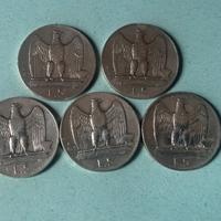 5 monete Argento 5 Lire 1929