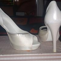SCARPE BIANCHE DECOLTÈ 37 TACCO 11