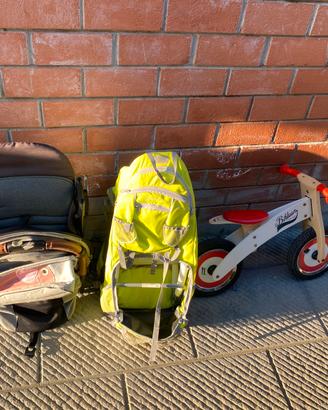 Passeggino/bici legno/porta bimbi da montagna