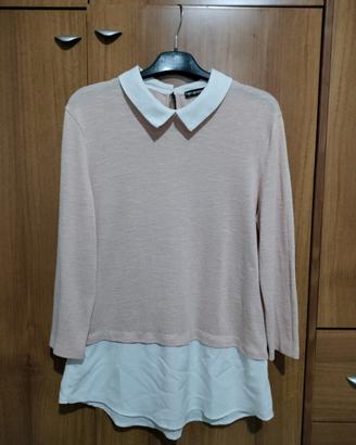 Blusa effetto camicia 