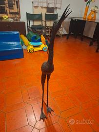 scultura in bronzo di gru