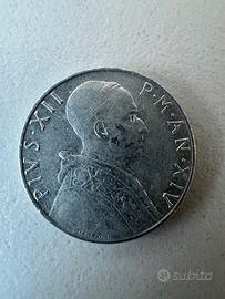 Moneta Lire 5 Papa Pio XII 1952 Originale