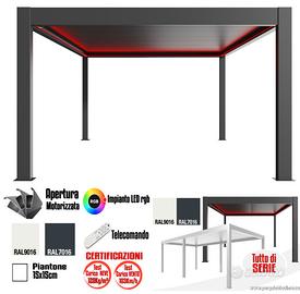 Pergole bioclimatica  lamelle antracite 4x4 grigio