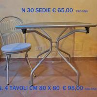 n.30 sedie e n.4 tavoli da giardino EMU