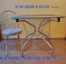 n.30 sedie e n.4 tavoli da giardino EMU