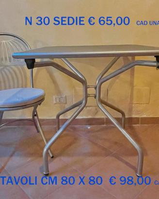 n.30 sedie e n.4 tavoli da giardino EMU