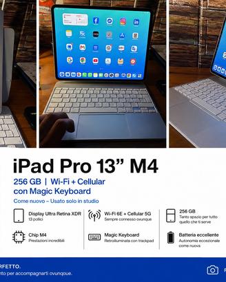 IPAD PRO 13 “M4” 256 GB CELLULAR CON KEYBOARD