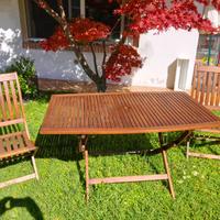 tavolo e 2 sedie in acacia - arredamento giardino