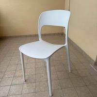 Sedie in polipropilene bianco