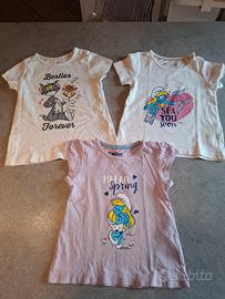 Set 3 t-shirt bambina 2-3 anni stampa 92 Lupilù 