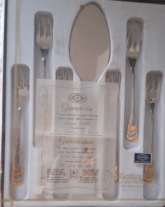Servizio posate acciaio 18/10 ed oro 24 k