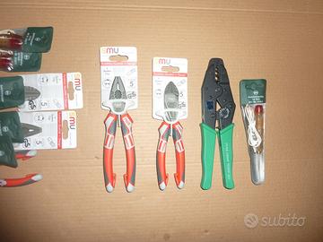 Pinza e tronchese grandi+crimpatrice+provatensione