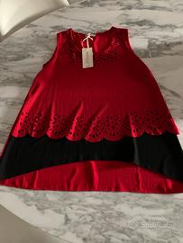 Blusa/Tunica Laserata Colore Rosso e Nero