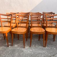 Set 12 sedie vintage legno massello