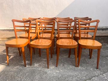 Set 12 sedie vintage legno massello
