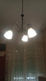 lampadario 3 luci ferro battuto 