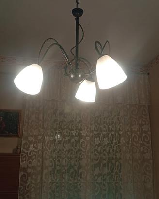 lampadario 3 luci ferro battuto 