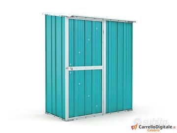 Casetta box giardino in Acciaio 155x100cm azzurro