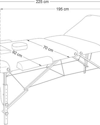 Lettino massaggio pieghevole legno 3 zone nero