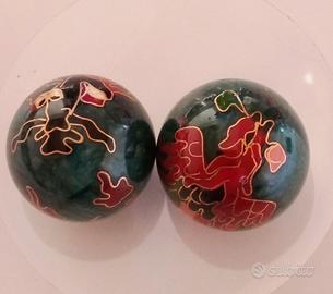 SFERE PALLINE CINESI IN CLOISONNÉ ANTISTRESS